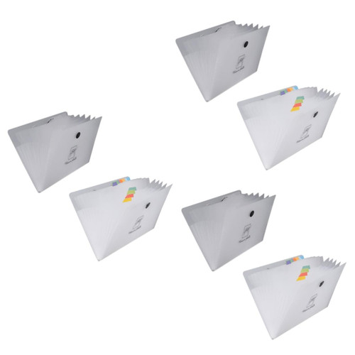 Tofficu 6 Pcs Folder Organizer Storage Bag Pocket Folder Expanding File Colored Folders Paper Folder File Folder Tabs Pocket File Folders Office Folder Storage Bags Pp Multi-Layer A4