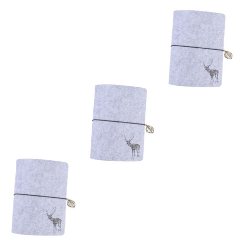 Ciieeo 3pcs Student Notebook Writing Notebook office diary Notebook notepads for kids Memo Notebook binder notebook Planner Notebook PU Notepad travel diary book account felt child
