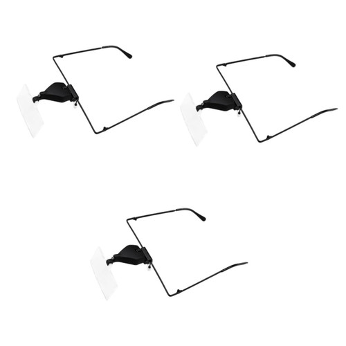 Healeved 3pcs Hands Free Magnifier LED Light Magnifier Magnifying Glasses Head Mounted Magnifier Circuit Board Tool