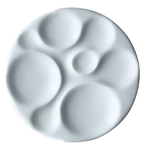 DarbuT Ceramic Artist Paint Palette, Watercolour Pallet, Porcelain Palette, Round Shape Conch Color Palette for Watercolor, Gouache, Oil, Tempera Painting