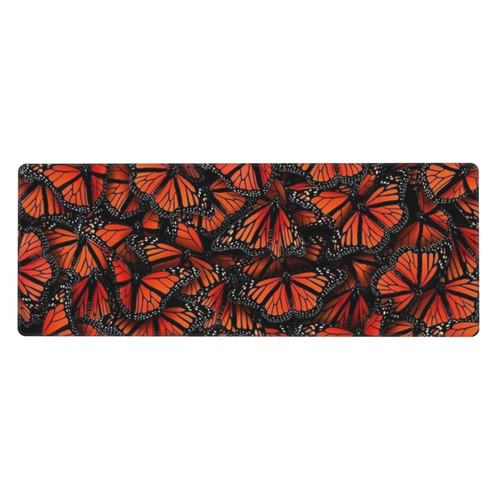 Large Gaming Mouse Pad 11.8x31.5 in Monarch Butterflies Printed Computer Mousepad Keyboard Mouse Mat for Gamer Office Home