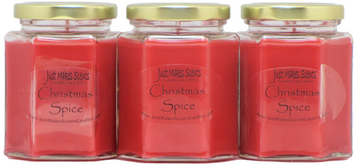 3 Pack - Christmas Spice Scented Blended Soy Candle by Just Makes Scents