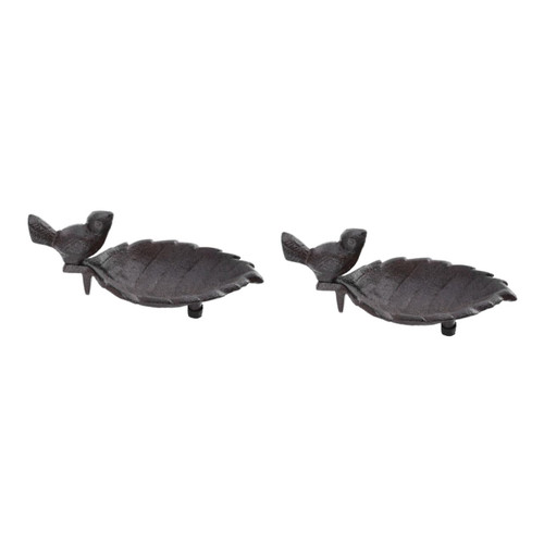 NOLITOY 2 Pcs Cast Iron Bowl Storage Tray Standing Bird Feeder Wild Bird Feeder Bird Food Container Hamster Feeding Cup Metal Bird Bath Bowl Food Decor Iron Bird Feeder The Bird Birds