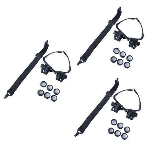 EXCEART 3pcs Jewelry Repair Loupe Watch Repair Magnifying Glasses Jeweler Repair Loupe Jeweler Repair Magnifier Double Eye Jeweler Magnifier Led Glasses Adjustable Headband Work