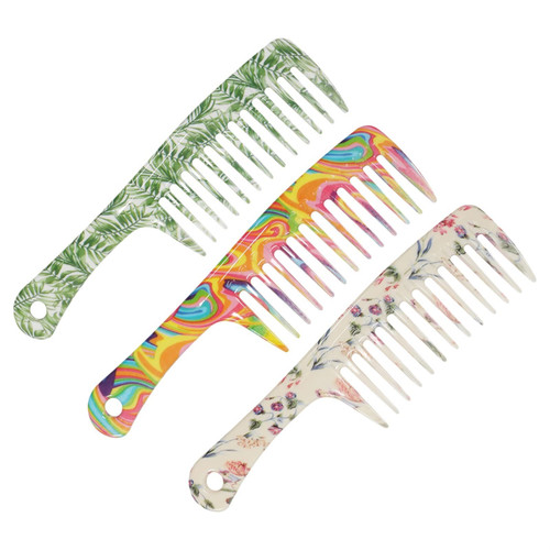 SURURA Haircombforwomen Big Teeth Comb Straight Handle Wide Teeth Comb Curly Hair Comb Heatresistant Hair Comb (Color : 03)