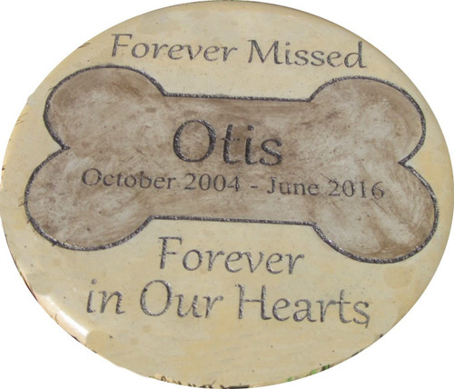 Engraved Pet Memorial 11" Round 'Forever Missed Forever in Our Hearts'