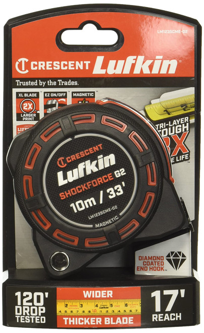 Lufkin Shockforce G2 33-ft Magnetic Tape Measure- LM1235CME-02