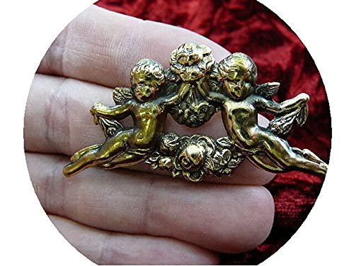 Pair Angels Little Cherubs Flowers Brass Pin Pendant Angel Brooch Sparkling Rhinestone Women Brooch Crystal Pin Vintage Brooch Pin for Women Costume Accessory Pair Angels Little Cherubs Flowers Brass Pin Pendant Angel Brooch Sparkling Rhinestone Women Brooch Crystal Pin Vintage Brooch Pin for Women Costume Accessory