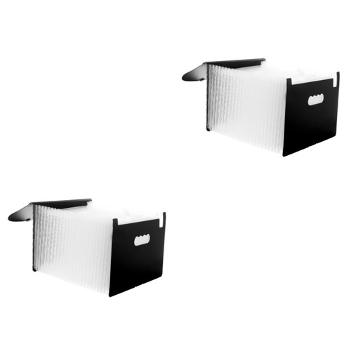 Ciieeo 2 Pcs Storage Rack Accordion File Folder Expanding File Pockets Plastic Accordion Folder Fireproof File Folders Plastic File Folder 24-Layer File Organizer Wallet Bracket Student
