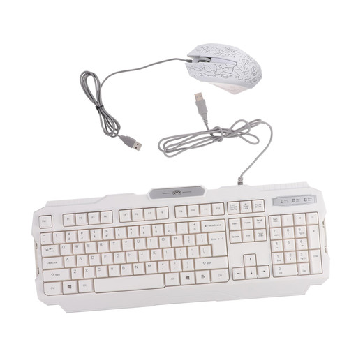 UKCOCO 1 Set Keyboard Mouse Ergonomic Keyboard USB Wired Keyboard Wired Backlit Keyboard Wired Gaming Keyboard RGB Keyboard USB Gaming Keyboard Plastic Laptop White Mechanical Mouse