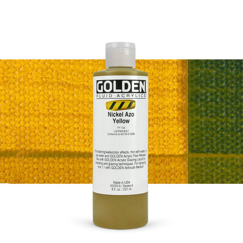 Golden Fluid Acrylics - Nickel Azo Yellow -8 oz bottle