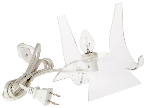 Plymor Clear Acrylic Lighted Double-Scoop Display Easel, 4.625" H x 4.875" W x 4.25" D (2 Pack)