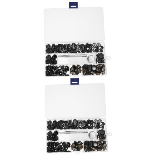 VILLCASE 2pcs Snaps Press Studs snap Button Fastener kit snap Button Repair kit Marine Press Stud Kits Rivets for Metal snap Rivets for Leather Punch Tool Button snap Screw snap Suit