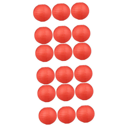 DOITOOL 18 Pcs Round Ball Lanterns Spring Festival Garland Paper Round Lamps Paper Ball Lamps Hanging Chinese Lanterns Folding Paper Lanterns New Year Lantern Round Lantern Origami