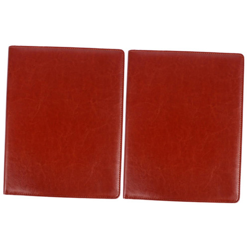 Operitacx 2 Pcs Leather Folder Professional Portfolio Binder Business Writing Pad Leather Portfolio Notebook Laptop Briefcase Presentation Document Folder File Folder A4 Paper Folder Folder