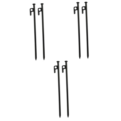 Sosoport 6 Pcs Safe Pegs Pins Tent Stakes Peg Tent Stakes for Hiking Tent Ground Peg Tent Nail for Snow Field U- Shaped Stakes Garden Stakes Tent Stakes Hiking Tent Pegs Canopy Outdoor