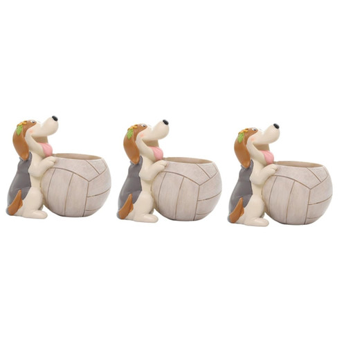 YARNOW 3pcs Cute Succulent Planter Volleyball Plant Pot Dog Succulent Pot Mini Containers Succulent Planters Succulent Vase Succulent Pots Mini Succulent Plants Mini Pots Ornaments Indoor