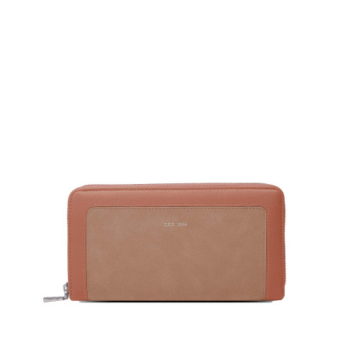 Pixie Mood Inc Emma 8.75 x 4.5 Vegan Leather Zippered ID Card Wallet, Desert Clay