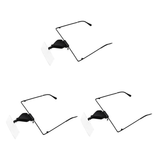 Healifty 3pcs Head Mounted Magnifier Magnifying Glasses Hands Free Magnifier LED Light Magnifier Tool Circuit Board