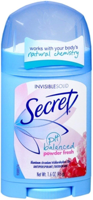 Secret Anti-Perspirant Deodorant Invisible Solid Powder Fresh 1.60 oz (Pack of 8)