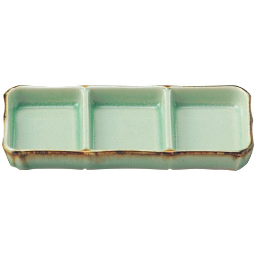 ????(Yamashita kogei) Yamasita Craft 11508490 Vidro Ash Glaze, Rust, 3 Dish Dish, Large, 8.1 x 3.7 x 1.2 inches (20.6 x 9.5 x 3 cm)