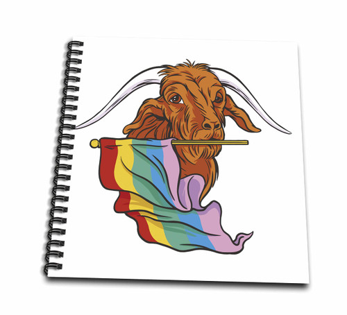3dRose Cassie Peters Digital Art - Gay Pride Goat - Drawing Books (db_358722_2)