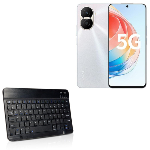 BoxWave Keyboard Compatible with Honor X40i - SlimKeys Bluetooth Keyboard, Portable Keyboard with Integrated Commands - Jet Black