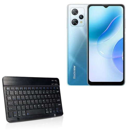 BoxWave Keyboard Compatible with Blackview A53 - SlimKeys Bluetooth Keyboard, Portable Keyboard with Integrated Commands - Jet Black