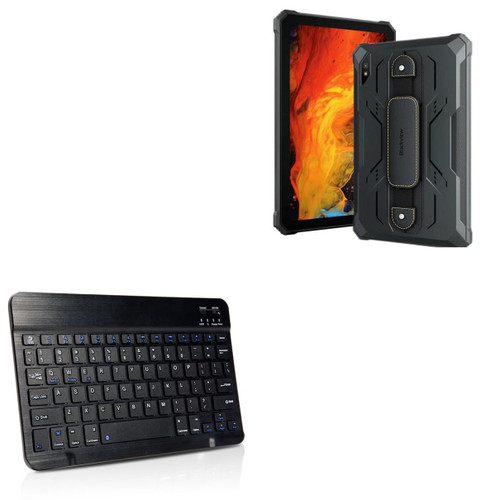 BoxWave Keyboard Compatible with Blackview Active 8 Pro - SlimKeys Bluetooth Keyboard, Portable Keyboard with Integrated Commands - Jet Black