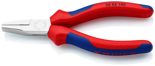 Knipex 20 05 140 Flat Nose Pliers 5,51" with soft handle chrome plated