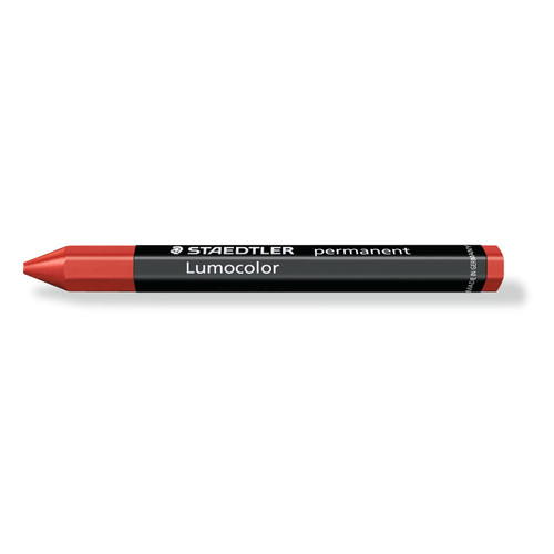 Staedtler 236 Lumocolor Omnigraph Marking Crayons Indelible Smudgeproof Red Ref 2362 [Pack of 12]