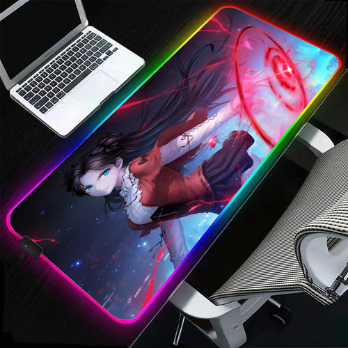 Mouse Pads Anime Girl Sexy Boobs RGB LED Comfortable Gaming Mouse Pad Colorful Laptop PC Keyboard Pad Desk Mat 35.43x15.74 inche,Color4