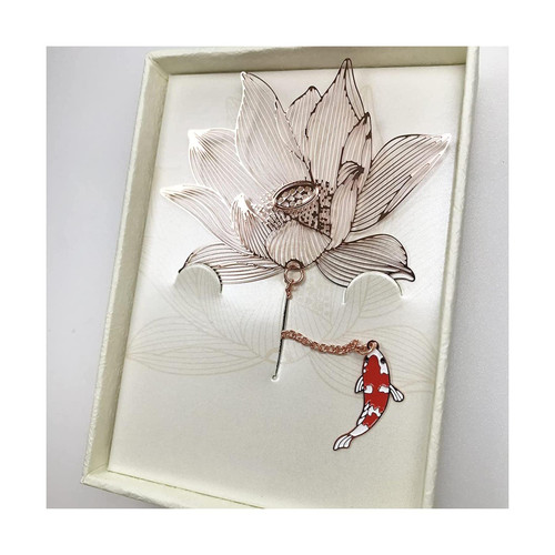 Handmade Bookmark Souvenir Metal Lotus Book Marks Exquisite Literary Style Page Bookmarker Teacher's Day Gift Gift for Book Lovers