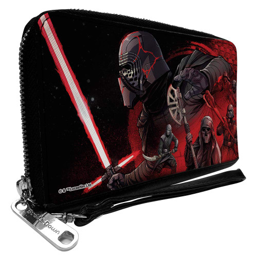 Buckle-Down Women's PU Zip Around Wallet Rectangle-Star Wars Kylo Ren, 7.5"x4.5"