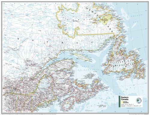 National Geographic Maps: Eastern Canada Wall Map - 31.5 x 24 inches
