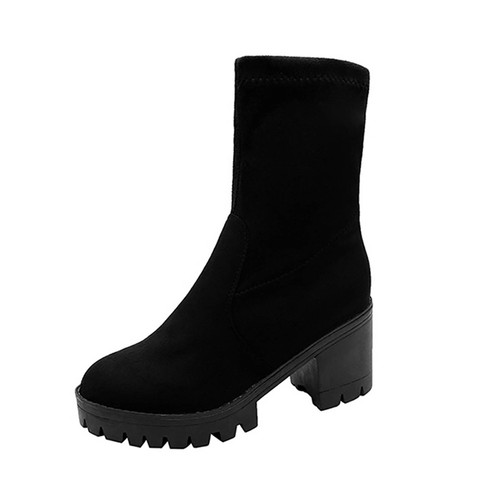 FAMOORE Women'S Knee-High Boots shoes men Cowboy Boots for Women Chunky Block Heel Mid Calf Boots Pointed Toe Pull-on Embroidery Western Knight Knee High Boots boots womens Sports & Outdoors Boots