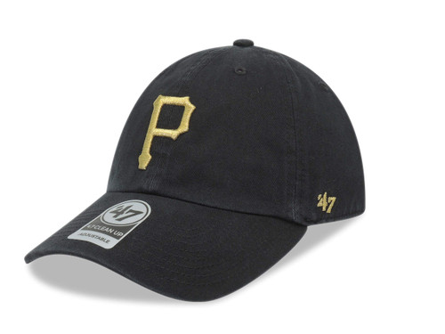 '47 Brand 100% Authentic NWT MVP/CleanUp/Snapback Adjustable Hat Cap (Pittsburgh Pirates Black Gold Velcro Closure)