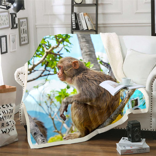Monkey Painting Fleece Throw Blanket Tropical Animal Plush Blanket for Bed Sofa Couch Wild Monkey Sherpa Blanket Warm Fuzzy Blanket Room Decor Wildlife Twin 60"x80" Monkey Painting Fleece Throw Blanket Tropical Animal Plush Blanket for Bed Sofa Couch Wild Monkey Sherpa Blanket Warm Fuzzy Blanket Room Decor Wildlife Twin 60"x80"