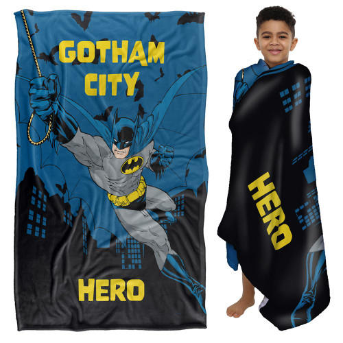 Batman Blanket, 36"x58" Gotham City Hero Kids Silky Touch Super Soft Throw Blanket