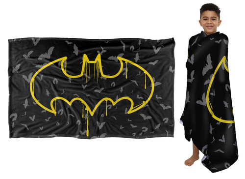 Batman Blanket, 36"x58" Drip Symbol Kids Silky Touch Super Soft Throw Blanket