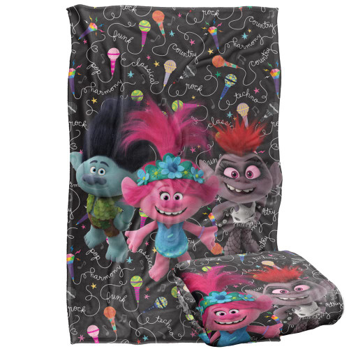 Trolls Blanket, 36"x58", Troll Trio Silky Touch Super Soft Throw
