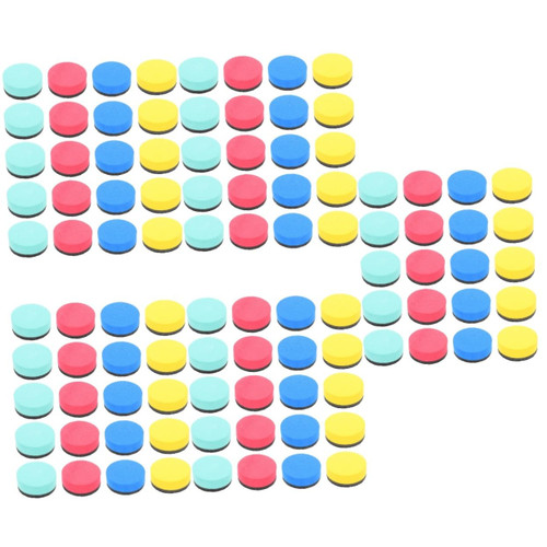 TEHAUX 100 Pcs Whiteboard Eraser Magnetic Blackboard Chalkboard Cleaner Wiper Dry Erase Circles for Classroom Erasers Mini Chalkboard Blackboard Chalk Eraser Magnetic Ring Portable Eva