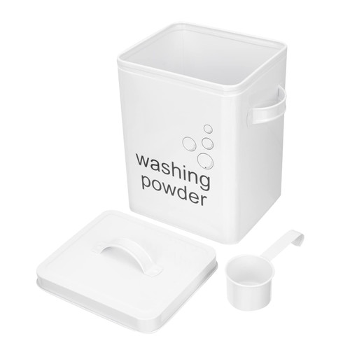 JOINPAYA Washing Powder Storage Bucket Laundry Dispenser Fabric Softener Dispenser Laundry soap Dispenser Laundry Cup Holder Snack Metal Wrought Iron Storage Box