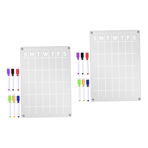 STOBOK 2 Sets Monthly Plan Message Board Weekly Schedule Board Whiteboard Calendar Fridge Calendar Whiteboard Calendar Whiteboard Fridge White Board Planner Organizer A4 Magnet Acrylic