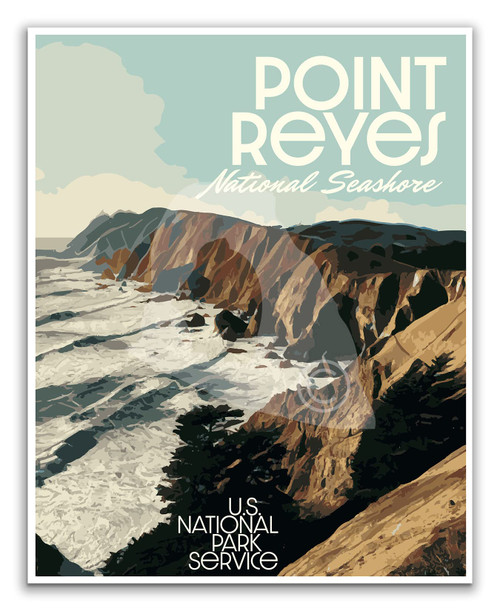 Point Reyes National Seashore Poster, Point Reyes Print, Point Reyes California Art, National Park Print (Poster, Canvas) (Poster, 18x24 Inches)