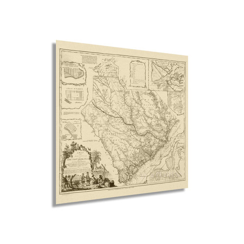HISTORIX Vintage 1773 Map of South Carolina - 16x16 Inch Vintage Map Wall Art - American Revolution South Carolina Map Poster - Old South Carolina Map Art - Vintage South Carolina Map Print HISTORIX Vintage 1773 Map of South Carolina - 16x16 Inch Vintage Map Wall Art - American Revolution South Carolina Map Poster - Old South Carolina Map Art - Vintage South Carolina Map Print
