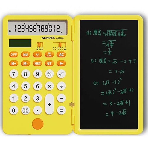 HFSKJWI Scientific Calculator with Writing Tablet, 12-Digit Digital Cute Desktop Calculator with Erasable Writing Board, USB and Solar Charging,for Financial Exam,Office Tax Calculate,School,Yellow HFSKJWI Scientific Calculator with Writing Tablet, 12-Digit Digital Cute Desktop Calculator with Erasable Writing Board, USB and Solar Charging,for Financial Exam,Office Tax Calculate,School,Yellow