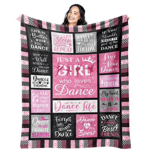 Mcurore Dance Gifts, Dance Recital Gifts for Girls, Dancer Gifts for Girls Teens, Ballet Gifts for Her, Dance Gifts for Teacher, Ballerina Gifts, Gifts for Dancers, Dance Stuff Dancing Blanket 60"x50"