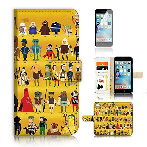 ( For iPhone 7 Plus ) Flip Wallet Case Cover and Screen Protector Bundle A3265 Starwars