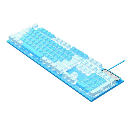 Lily Brown Two-Color 104 Keys Tea Mechanical Keyboard USB Backlit Gaming Office Keyboard for 104 Keys Mechanical Gaming Keyboard